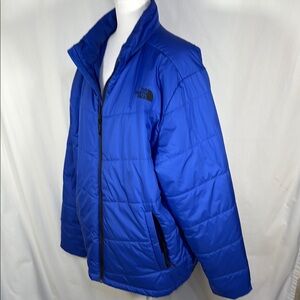 The North Face Royal Blue Puffer Jacket with Quilted Design